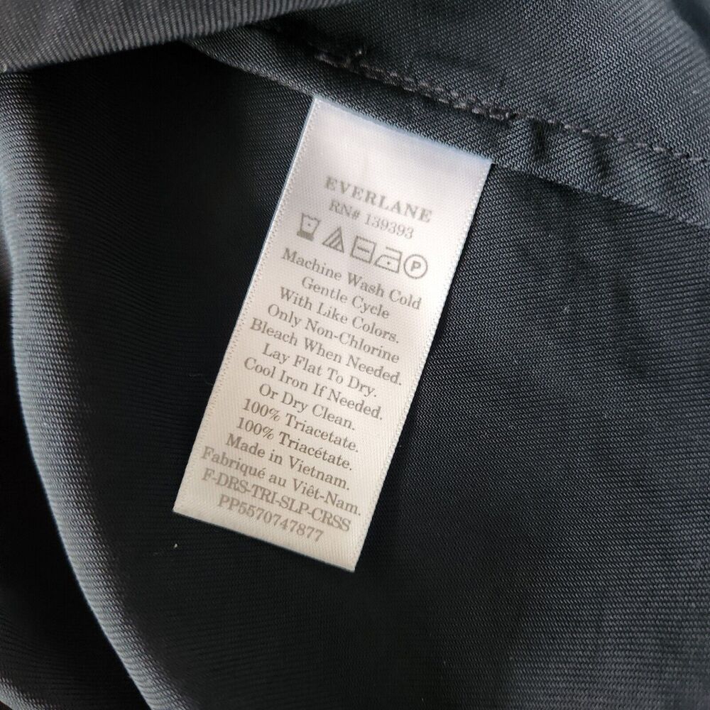 Everlane Black Japanese Crossback Slip Midi Dress Size 12 Sleek Minimalist - Picture 8 of 10